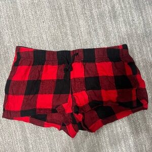 Old Navy Red and Black Plaid Women's Cargo Shorts